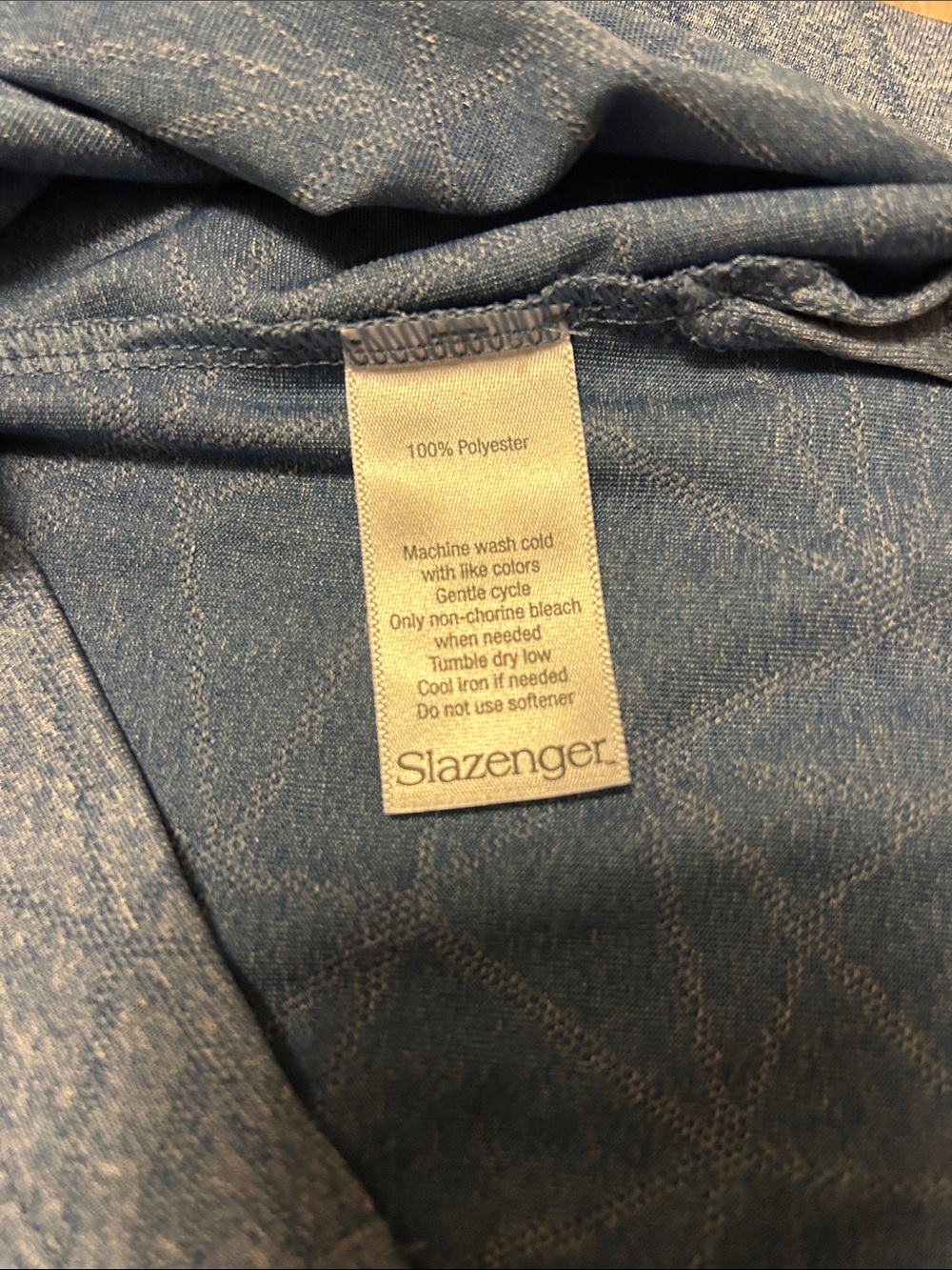 Slazenger Golf Blue Heathered Geometric Polo, Size XS - Picture 7 of 7